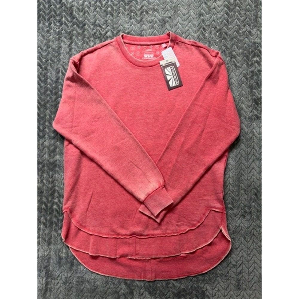 Turnrows Womens Red Double Hem Crewneck Sweatshirt Large NWT Long Sleeve 0533